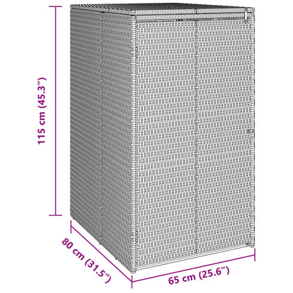 vidaXL Box Garbage Bin Box Black 65 x 80 x 115 cm Polyethylene
