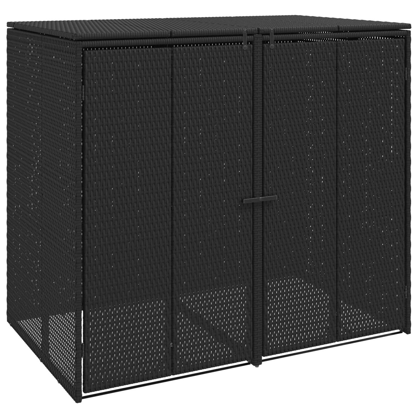 vidaXL Box Garbage Bin Box 2 pcs Black 130 x 80 x 115 cm Polyethylene