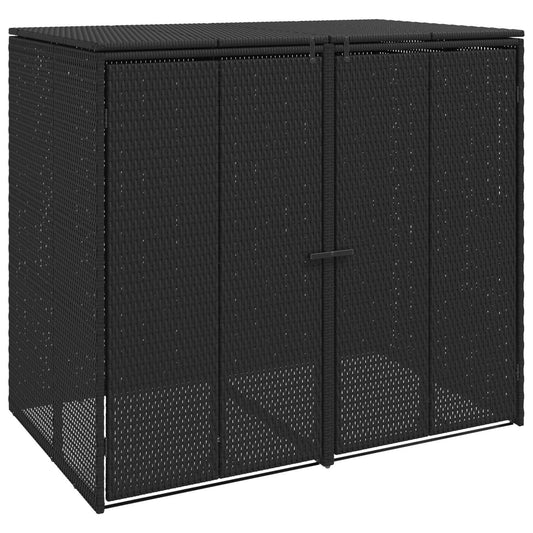 vidaXL Box Garbage Bin Box 2 pcs Black 130 x 80 x 115 cm Polyethylene