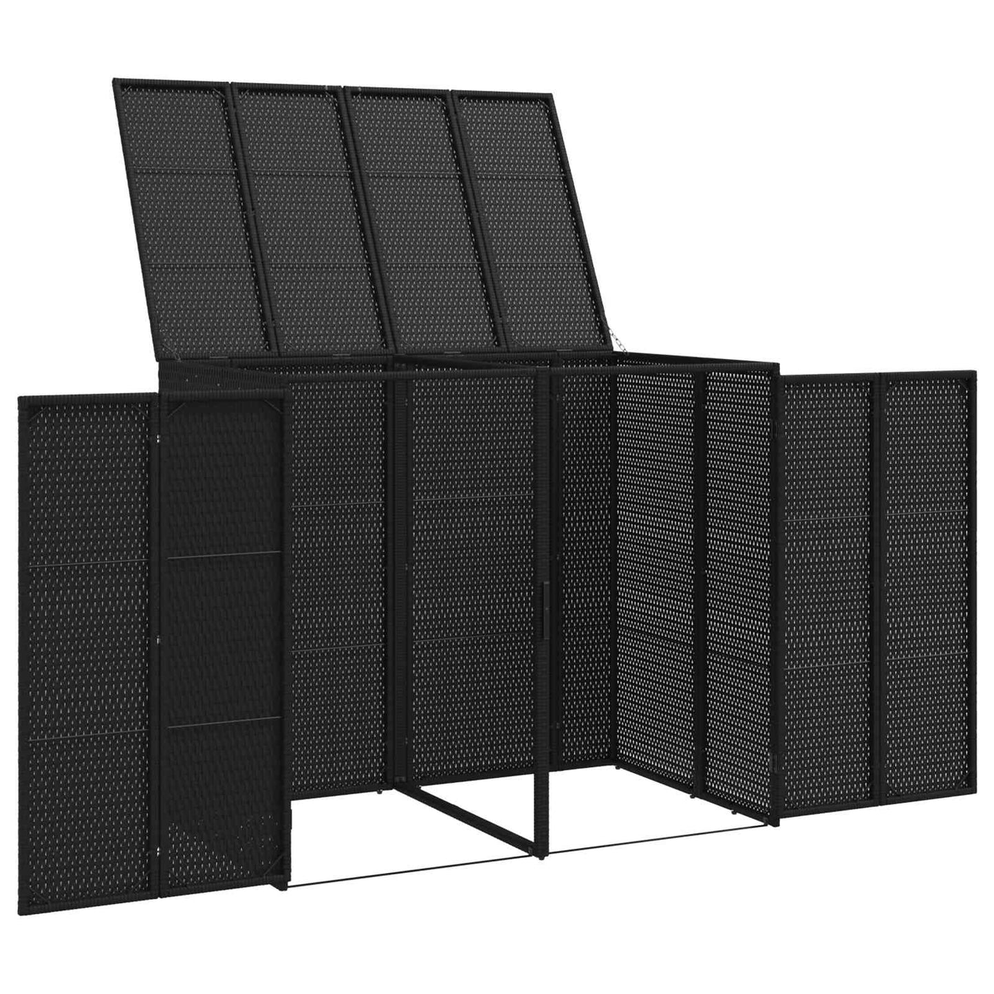 vidaXL Box Garbage Bin Box 2 pcs Black 130 x 80 x 115 cm Polyethylene