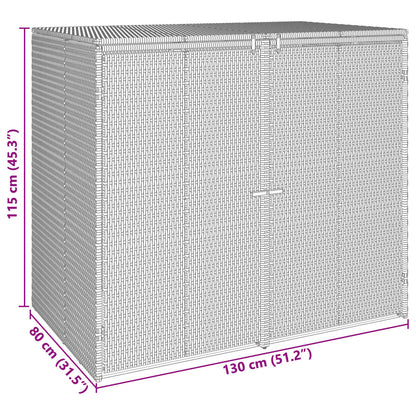 vidaXL Box Garbage Bin Box 2 pcs Black 130 x 80 x 115 cm Polyethylene
