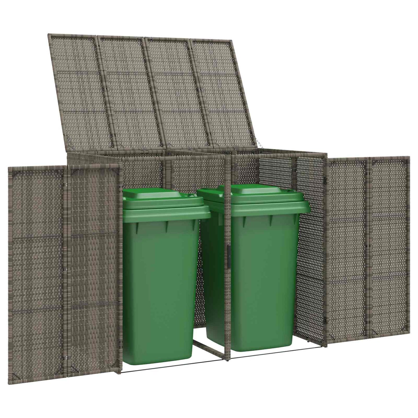 vidaXL Box Garbage Bin Box 2 pcs Grey 130 x 80 x 115 cm Polyethylene