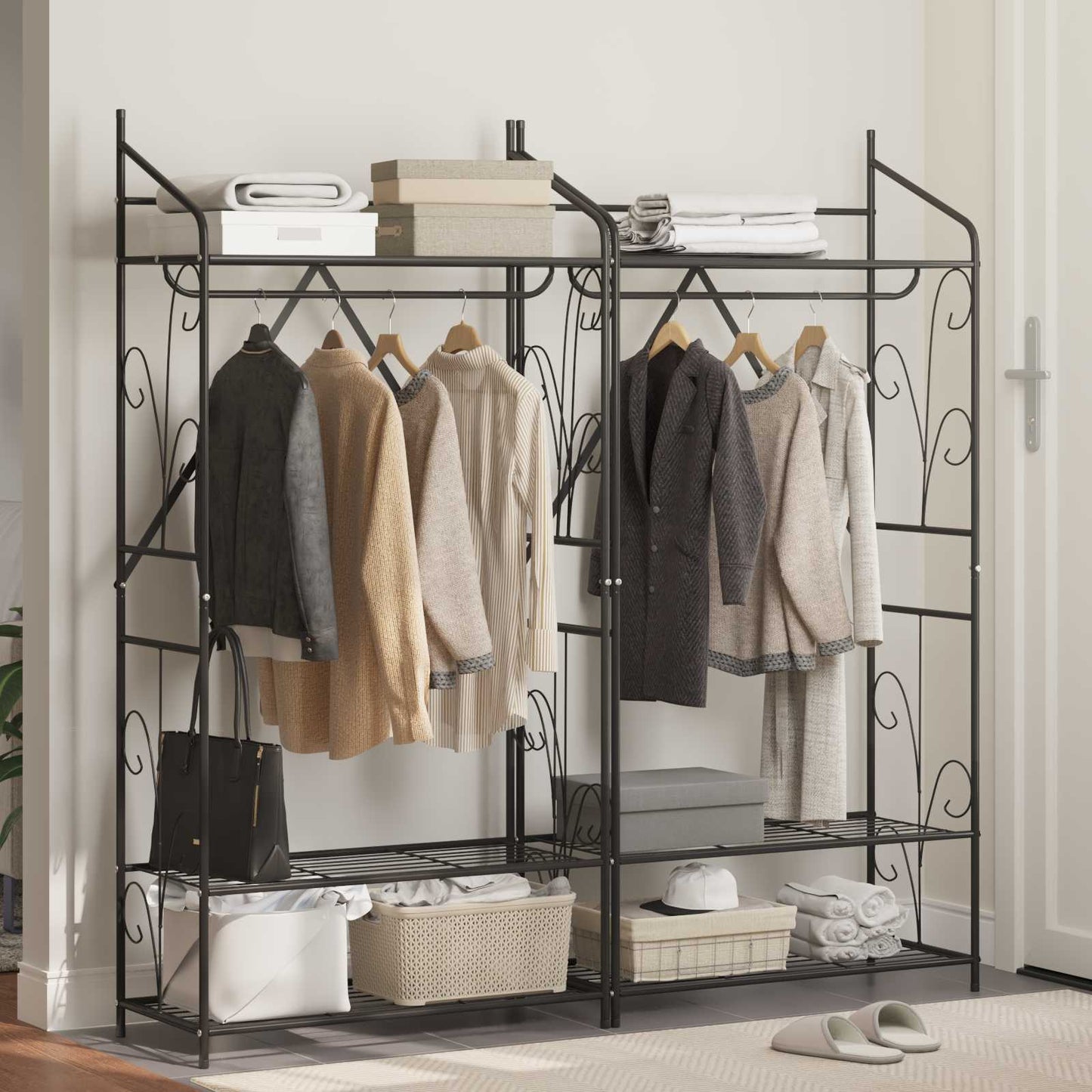 vidaXL Open Wardrobe Plain 2 pcs 78 x 36 x 158 cm