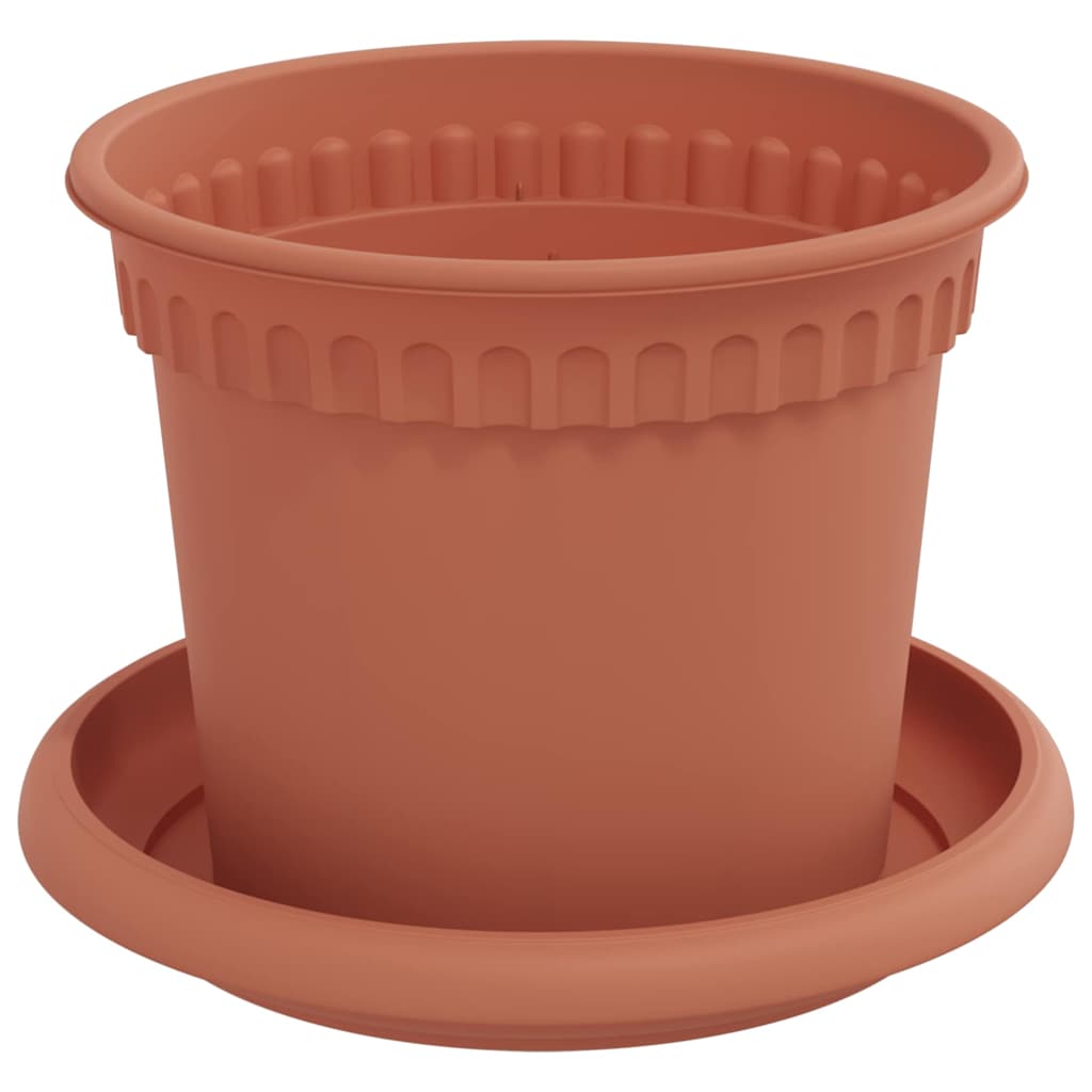 vidaXL Plant Pots 6 pcs Brick Red Ø 12.5 x 10 cm Plastic