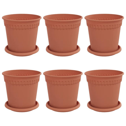 vidaXL Plant Pots 6 pcs Brick Red Ø 17 x 14 cm Plastic