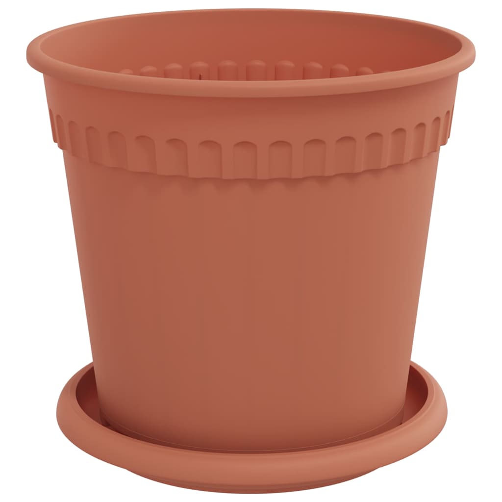 vidaXL Plant Pots 6 pcs Brick Red Ø 17 x 14 cm Plastic