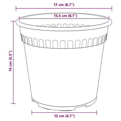 vidaXL Plant Pots 6 pcs Brick Red Ø 17 x 14 cm Plastic