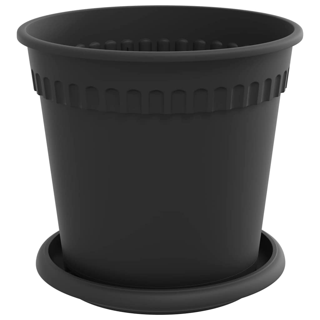 vidaXL Plant Pots 6 pcs Black Ø 17 x 14 cm Plastic
