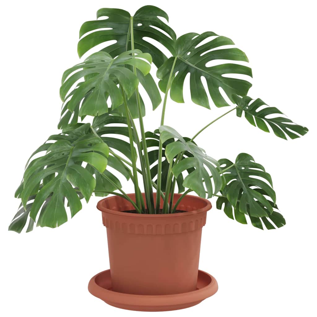 vidaXL Plant Pots 24 pcs Brick Red Ø 12.5 x 10 cm Plastic