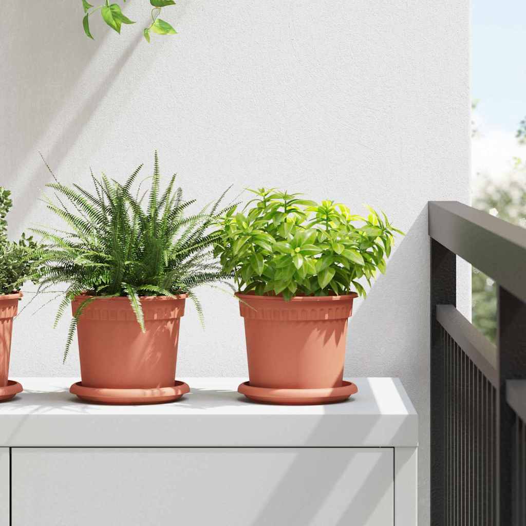 vidaXL Plant Pots 24 pcs Brick Red Ø 15 x 12 cm Plastic