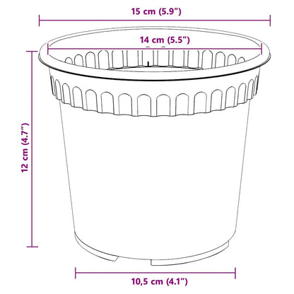vidaXL Plant Pots 24 pcs Brick Red Ø 15 x 12 cm Plastic