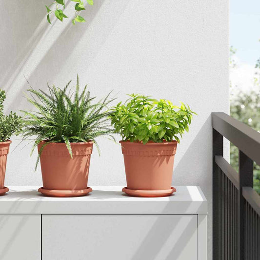 vidaXL Plant Pots 24 pcs Brick Red Ø 17 x 14 cm Plastic