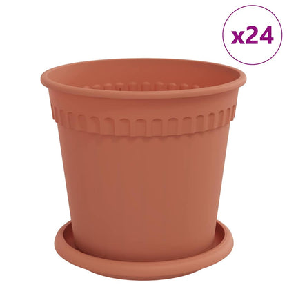 vidaXL Plant Pots 24 pcs Brick Red Ø 17 x 14 cm Plastic