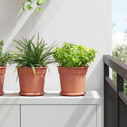 vidaXL Plant Pots 24 pcs Brick Red Ø 19 x 16 cm Plastic
