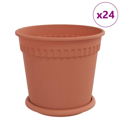 vidaXL Plant Pots 24 pcs Brick Red Ø 19 x 16 cm Plastic