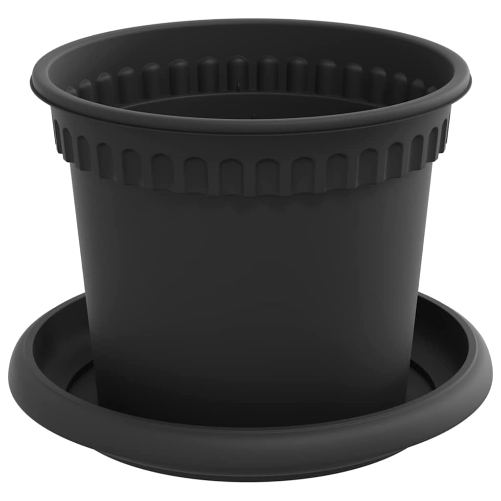 vidaXL Plant Pots 24 pcs Black Ø 12.5 x 10 cm Plastic