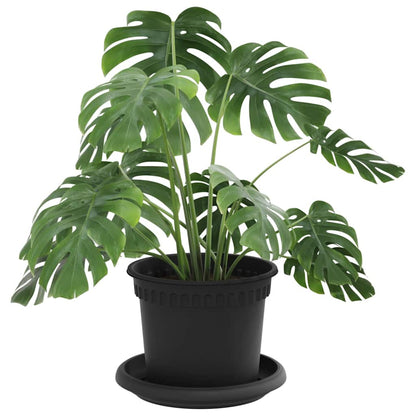 vidaXL Plant Pots 24 pcs Black Ø 12.5 x 10 cm Plastic