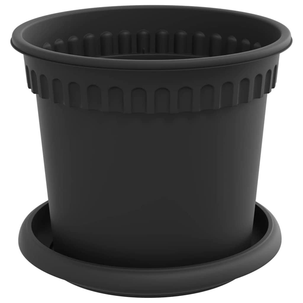vidaXL Plant Pots 24 pcs Black Ø 15 x 12 cm Plastic