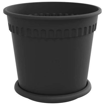 vidaXL Plant Pots 24 pcs Black Ø 19 x 16 cm Plastic
