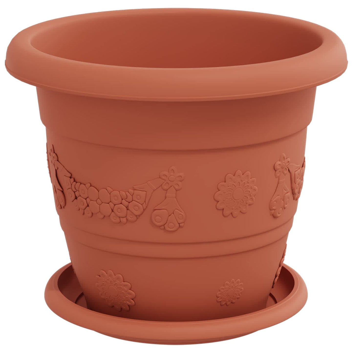 vidaXL Plant Pots 6 pcs Brick Red Ø 22 x 18 cm Plastic