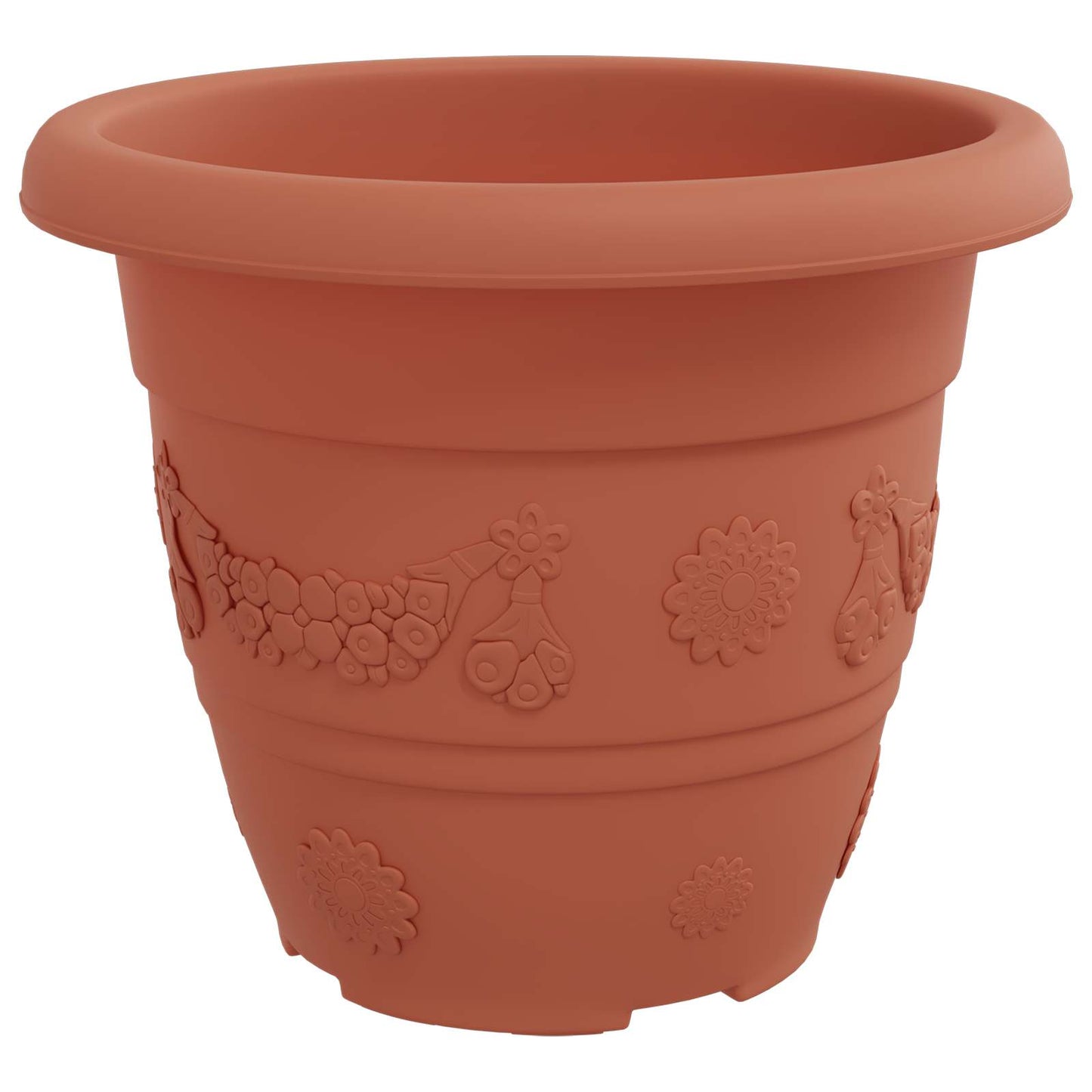 vidaXL Plant Pots 6 pcs Brick Red Ø 22 x 18 cm Plastic
