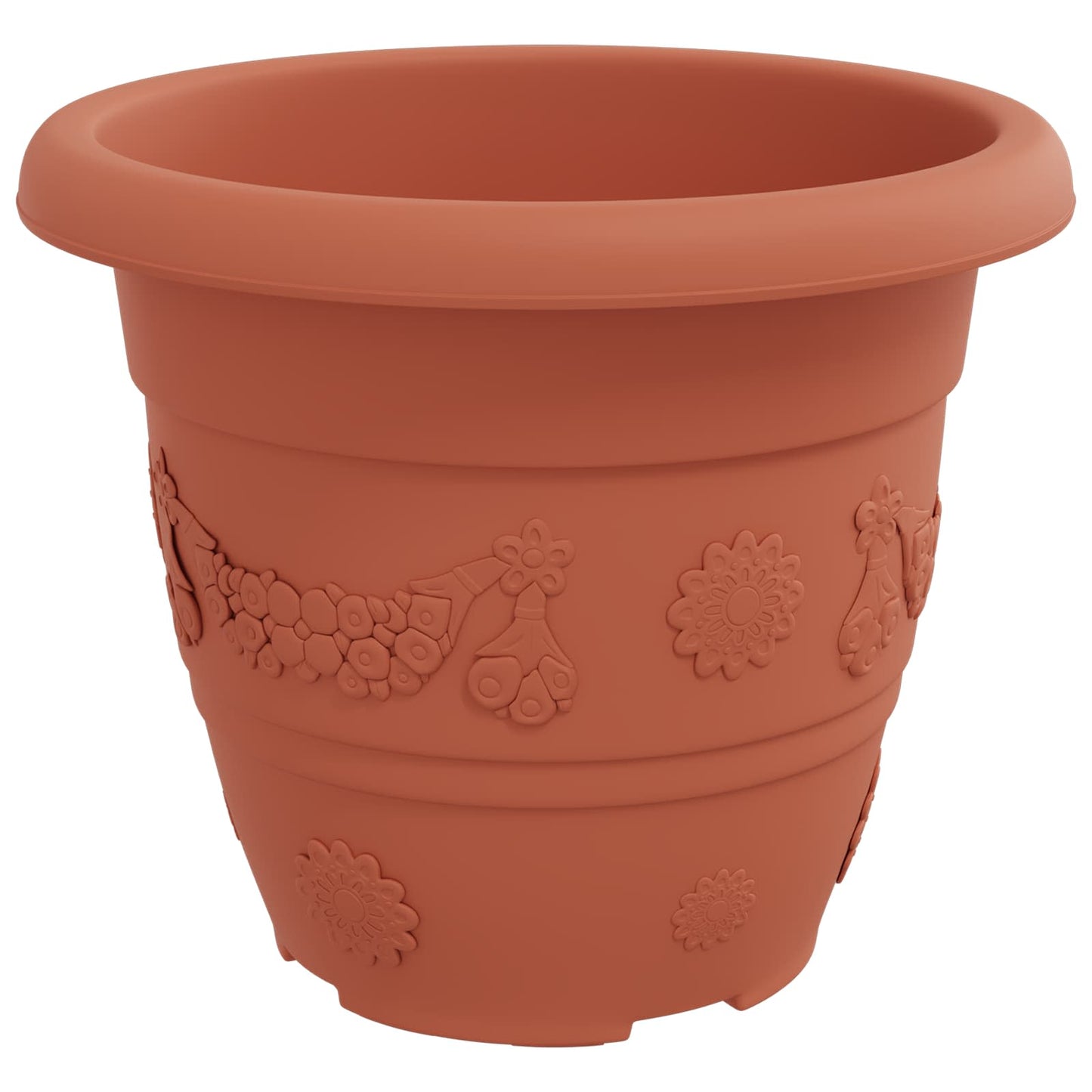 vidaXL Plant Pots 6 pcs Brick Red Ø 26 x 21.5 cm Plastic