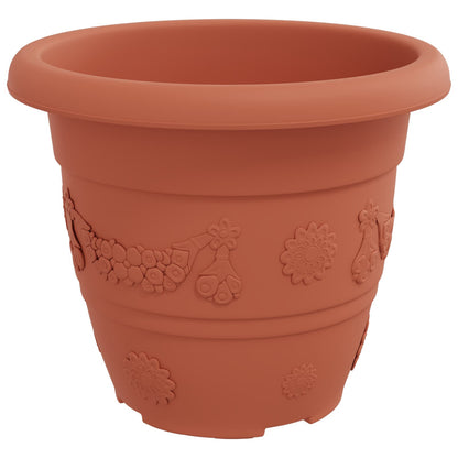vidaXL Plant Pots 6 pcs Brick Red Ø 26 x 21.5 cm Plastic