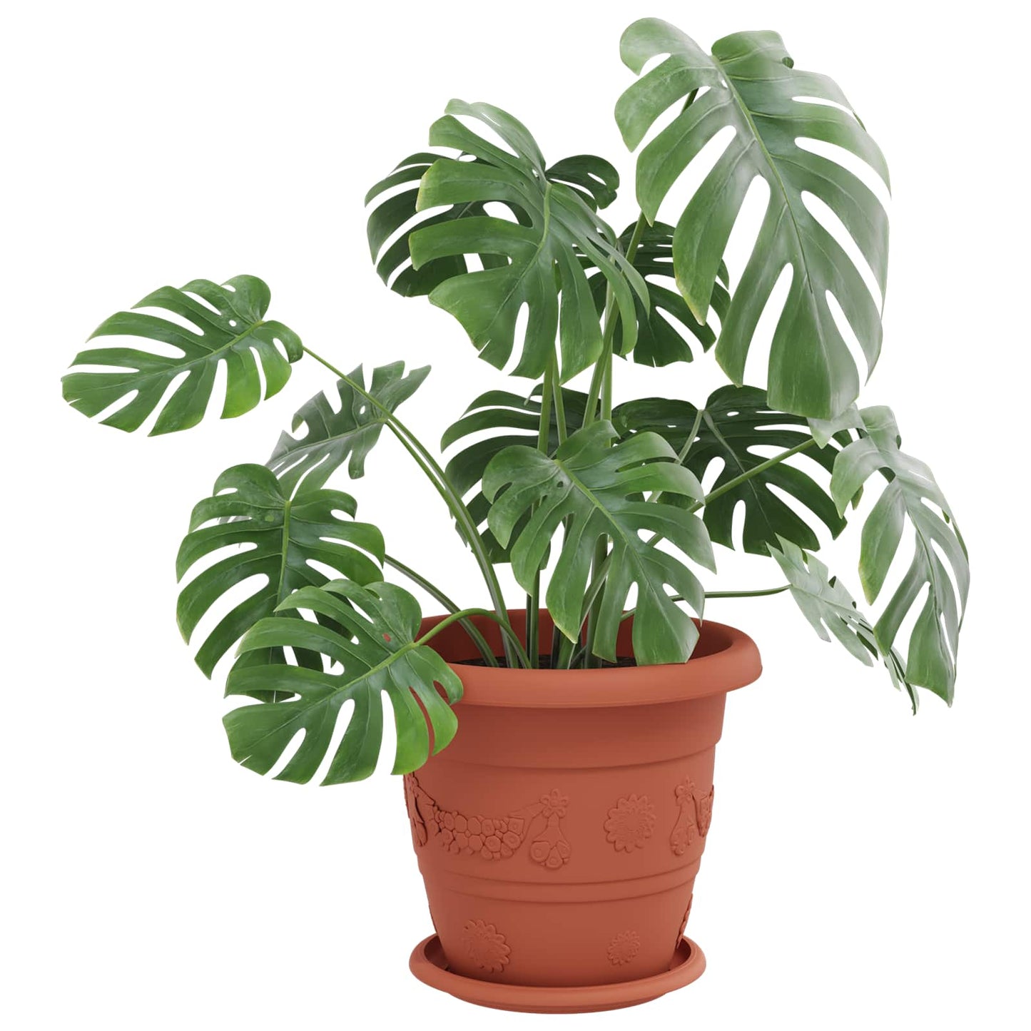 vidaXL Plant Pots 6 pcs Brick Red Ø 26 x 21.5 cm Plastic