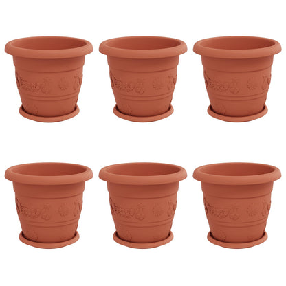 vidaXL Plant Pots 6 pcs Brick Red Ø 30 x 25 cm Plastic