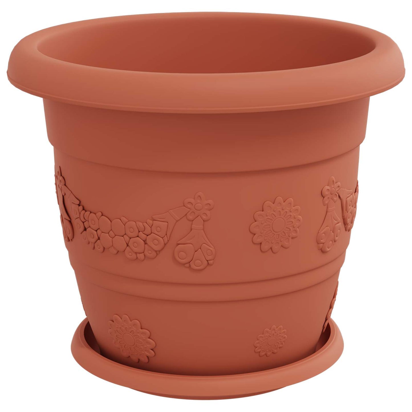 vidaXL Plant Pots 6 pcs Brick Red Ø 30 x 25 cm Plastic