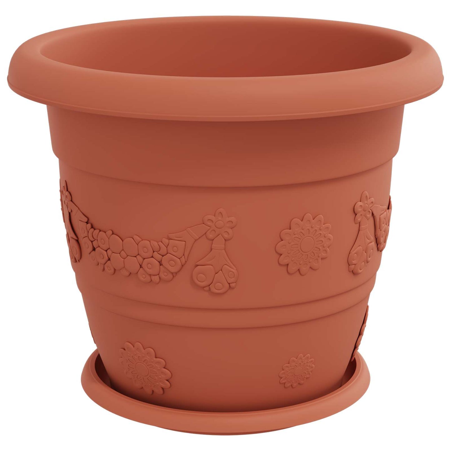 vidaXL Plant Pots 6 pcs Brick Red Ø 34 x 28 cm Plastic