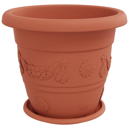 vidaXL Plant Pots 6 pcs Brick Red Ø 39 x 32 cm Plastic