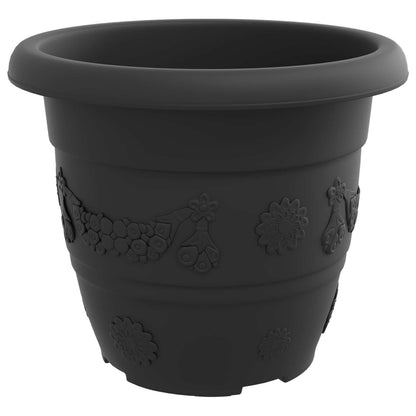 vidaXL Plant Pots 6 pcs Black Ø 30 x 25 cm Plastic