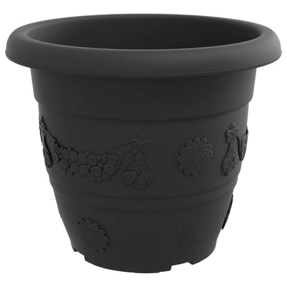vidaXL Plant Pots 6 pcs Black Ø 34 x 28 cm Plastic