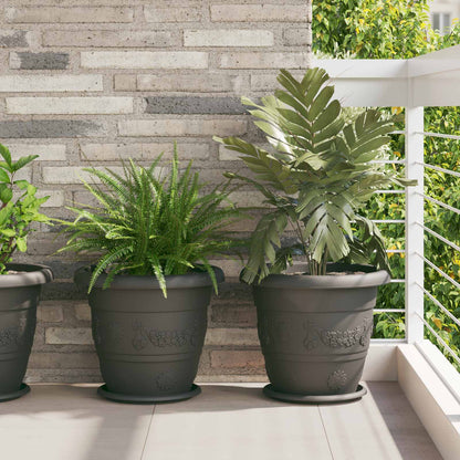 vidaXL Plant Pots 6 pcs Black Ø 39 x 32 cm Plastic