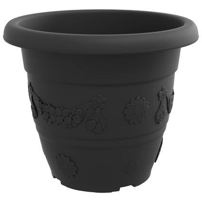 vidaXL Plant Pots 6 pcs Black Ø 39 x 32 cm Plastic