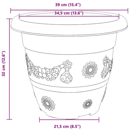 vidaXL Plant Pots 6 pcs Black Ø 39 x 32 cm Plastic