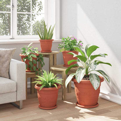 vidaXL Plant Pots 24 pcs Brick Red Ø 30 x 25 cm Plastic