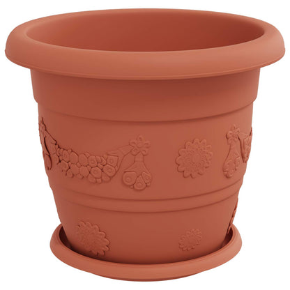 vidaXL Plant Pots 24 pcs Brick Red Ø 30 x 25 cm Plastic