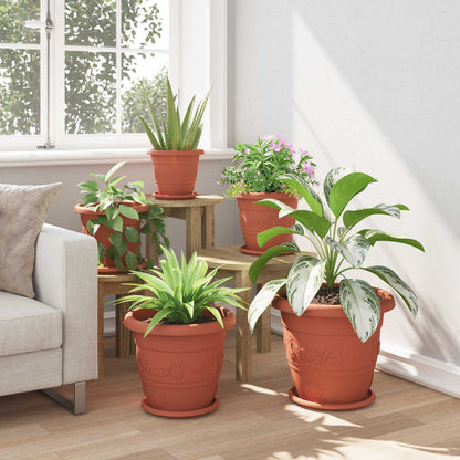 vidaXL Plant Pots 24 pcs Brick Red Ø 34 x 28 cm Plastic