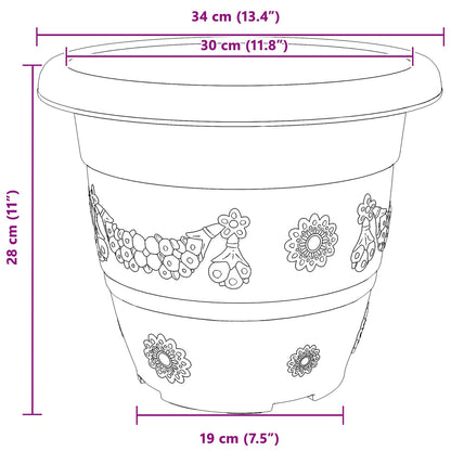 vidaXL Plant Pots 24 pcs Brick Red Ø 34 x 28 cm Plastic