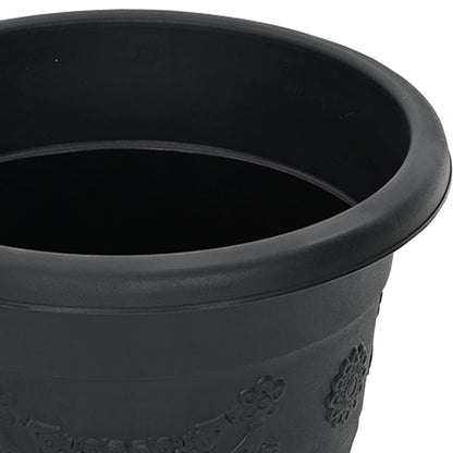 vidaXL Plant Pots 24 pcs Black Ø 22 x 18 cm Plastic