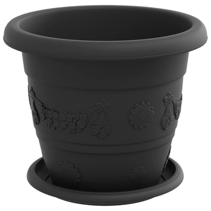vidaXL Plant Pots 24 pcs Black Ø 22 x 18 cm Plastic