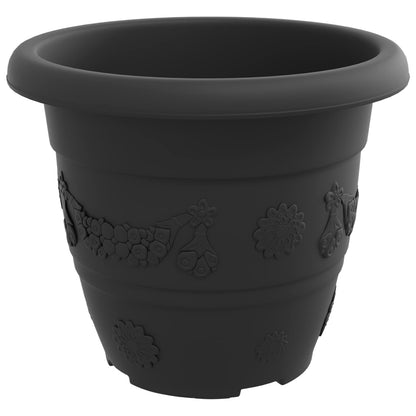 vidaXL Plant Pots 24 pcs Black Ø 22 x 18 cm Plastic