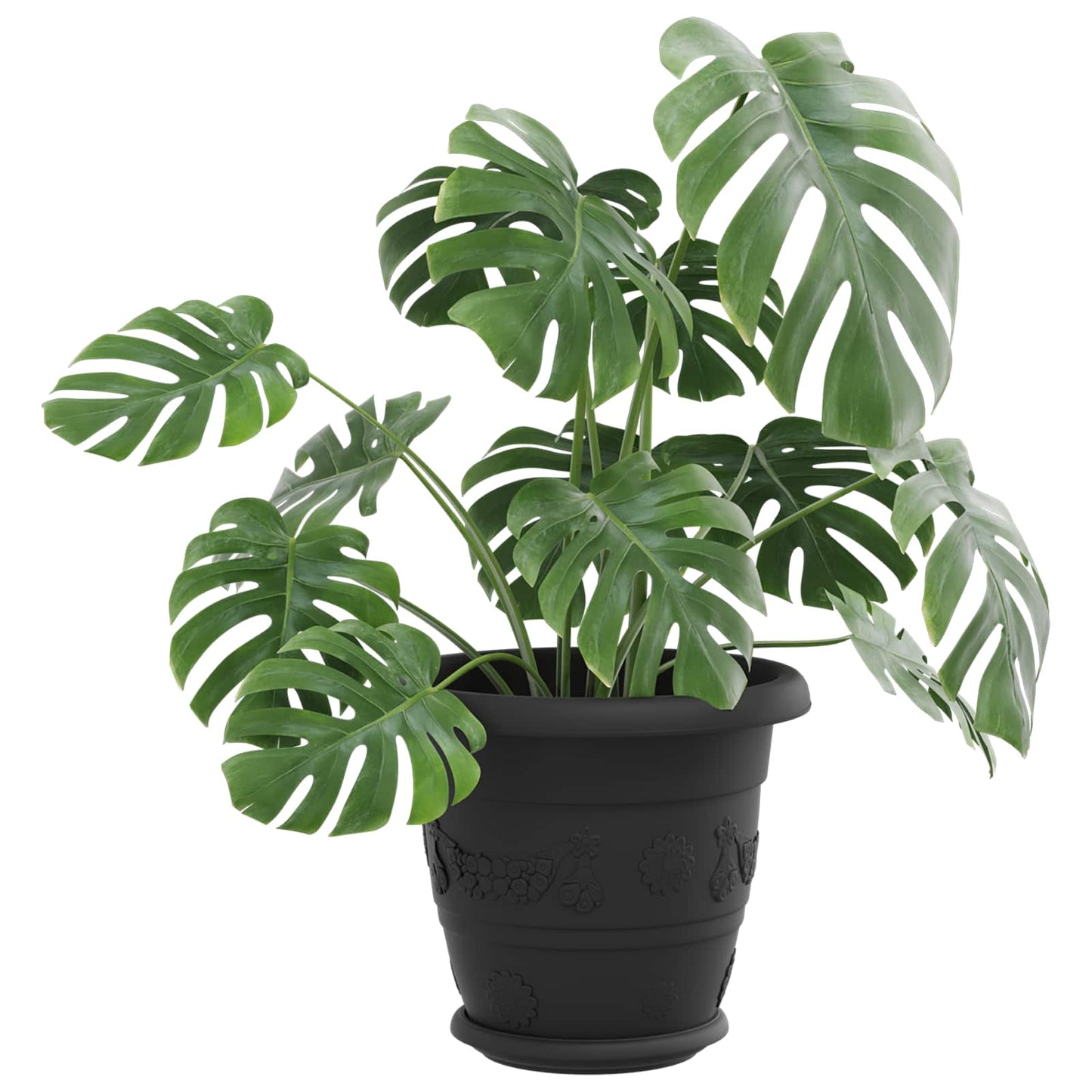 vidaXL Plant Pots 24 pcs Black Ø 22 x 18 cm Plastic