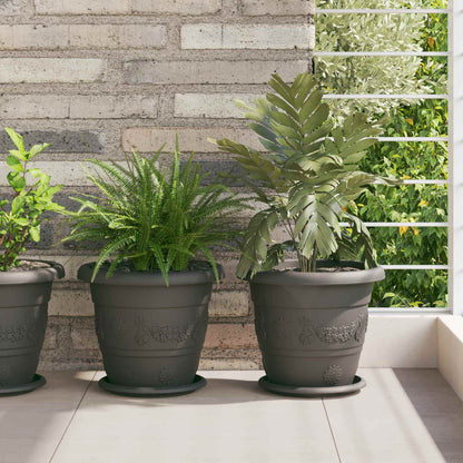 vidaXL Plant Pots 24 pcs Black Ø 26 x 21.5 cm Plastic