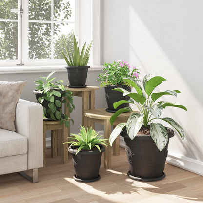 vidaXL Plant Pots 24 pcs Black Ø 26 x 21.5 cm Plastic