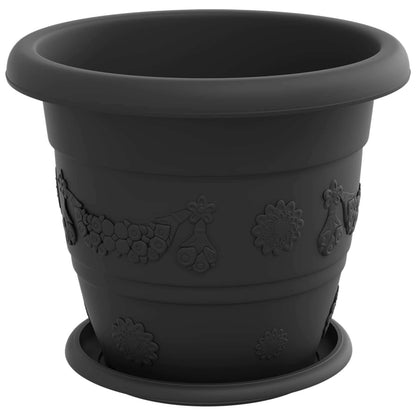 vidaXL Plant Pots 24 pcs Black Ø 26 x 21.5 cm Plastic