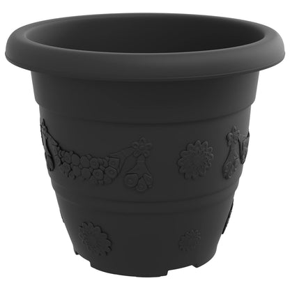vidaXL Plant Pots 24 pcs Black Ø 26 x 21.5 cm Plastic