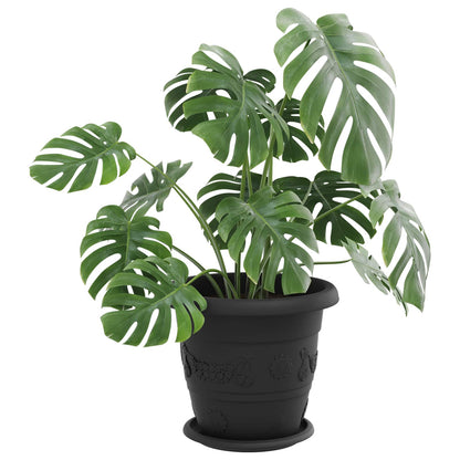 vidaXL Plant Pots 24 pcs Black Ø 26 x 21.5 cm Plastic